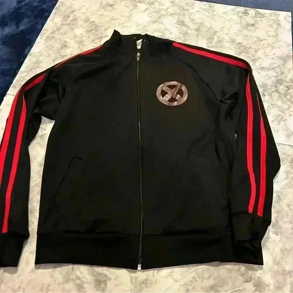 Men’s Marvel Xmen Red Black Character Zip Up Collared Jacket Size XS - Picture 1 of 5